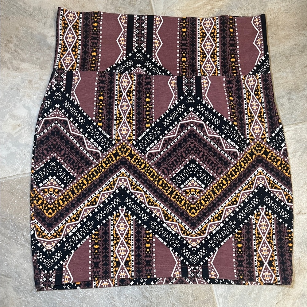 Charlotte Russe Multicolor Geometric Pencil Skirt